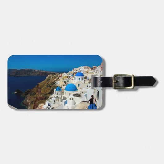 Santoriniのギリシャの島 ラゲッジタグ (正面横)