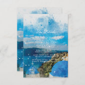 santoriniのギリシャの結婚式の詳細情報 エンクロージャーカード (正面/裏面)