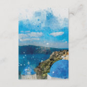 santoriniのギリシャの結婚式の詳細情報 エンクロージャーカード (裏面)