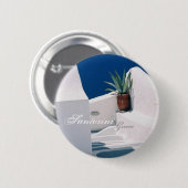 Santoriniのギリシャボタン 缶バッジ (正面&裏面)