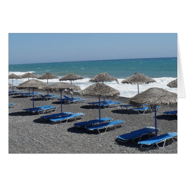 Santoriniのビーチ、ギリシャ (正面横)