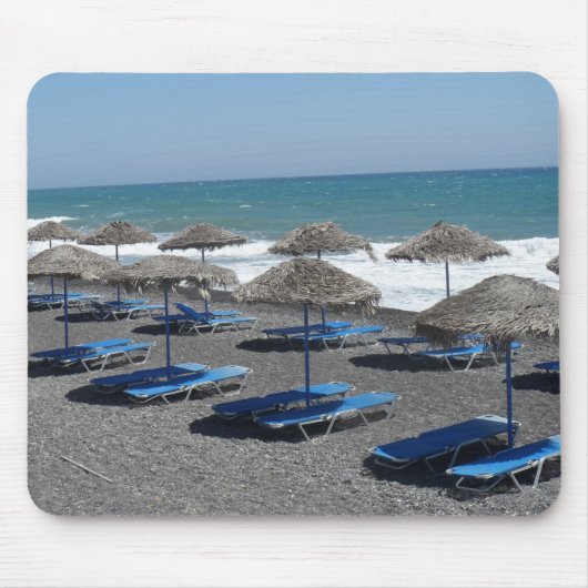 Santoriniのビーチ、ギリシャ マウスパッド (正面)