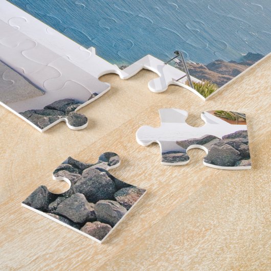 Santoriniの島の眺め ジグソーパズル (側面)