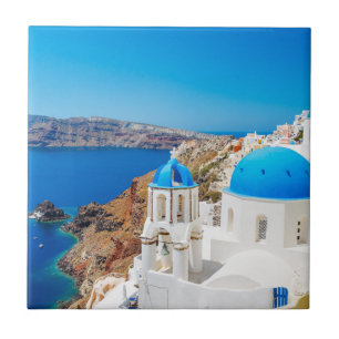 Santoriniの島-カルデラ、ギリシャ タイル