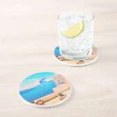 Santoriniの町ギリシャ コースター (側面)