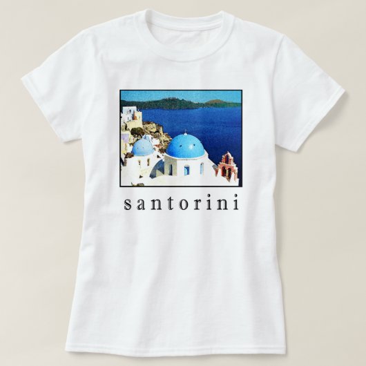 Santoriniの記念品のTシャツ(人、女性、子供) Tシャツ (デザイン正面)