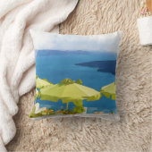 Santoriniギリシャの絵画 クッション (ブランケット)