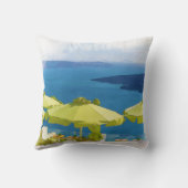 Santoriniギリシャの絵画 クッション (裏面)