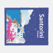 Santoriniギリシャ フリースブランケット (正面(横))