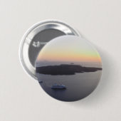 Santorini、ギリシャのカルデラ(火山の中心) 缶バッジ (正面&裏面)