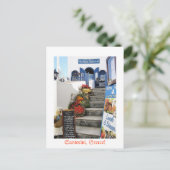 Santorini、ギリシャのギリシャの居酒屋 ポストカード (スタンド正面)