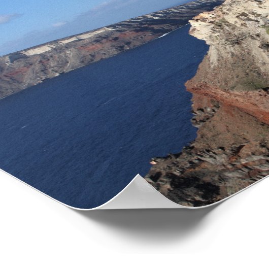 Santorini,ギリシャ,オイア村,写真 ポスター (角)