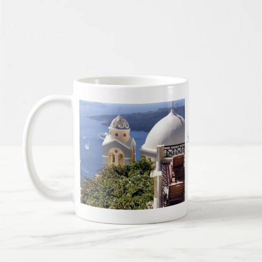Santorini、ギリシャ コーヒーマグカップ (左)