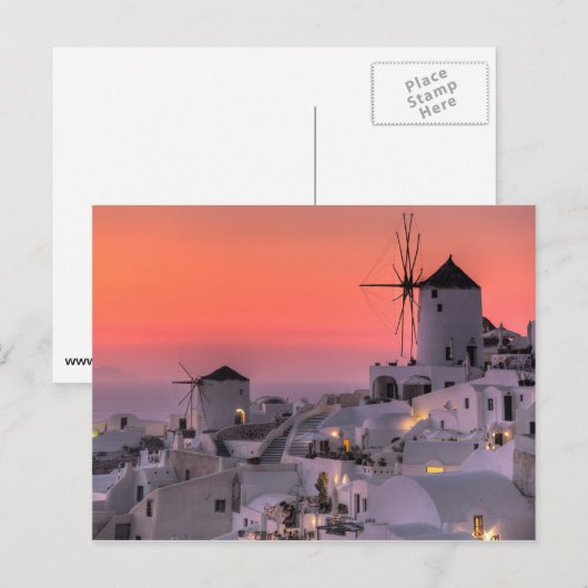 Santorini、ギリシャ ポストカード (正面/裏面)