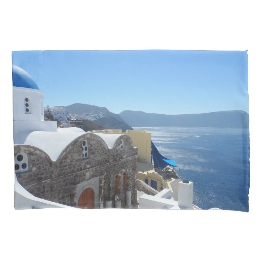 Santorini、ギリシャ 枕カバー (正面)