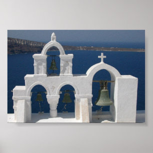 Santorini -鐘 ポスター