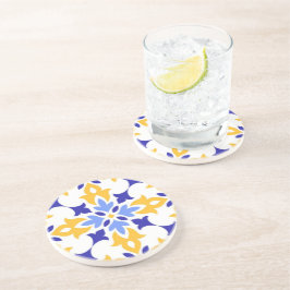 Santorini Aura Gold Floral Coastal Mediterranean コースター
