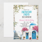 Santorini Birthday Invitation Template 招待状 (正面/裏面)