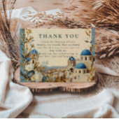 Santorini Blue Dome Botanical Elegance サンキューカード