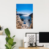 Santorini Blue Horizon Poster ポスター (ホームオフィス)