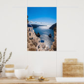 Santorini Blue Horizon Poster ポスター (キッチン)