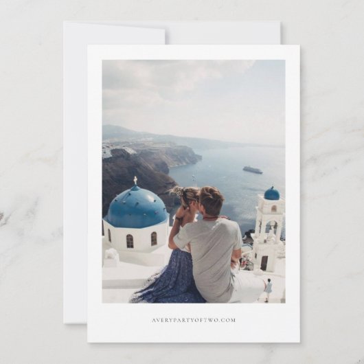Santorini Greece写真保存日 招待状 (裏面)