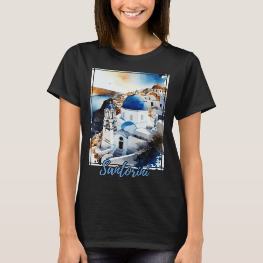 Santorini Greece  Greek Island Vacation Tシャツ (正面)