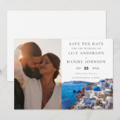 Santorini Greece Photo Destination Wedding セーブザデート (正面/裏面)