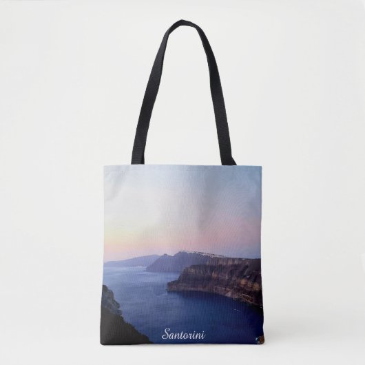 Santorini Greece Souvenir Sunset Tote トートバッグ (正面)
