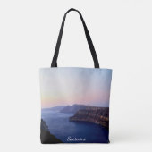 Santorini Greece Souvenir Sunset Tote トートバッグ (裏面)