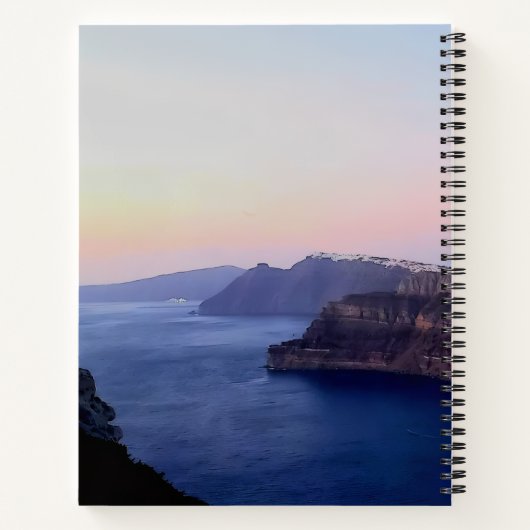 Santorini Greece Spiral Notebook ノートブック (裏面)
