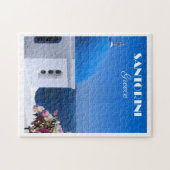 Santorini, Greece travel poster,  ジグソーパズル (横)