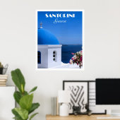 Santorini, Greece travel poster,  ポスター (ホームオフィス)