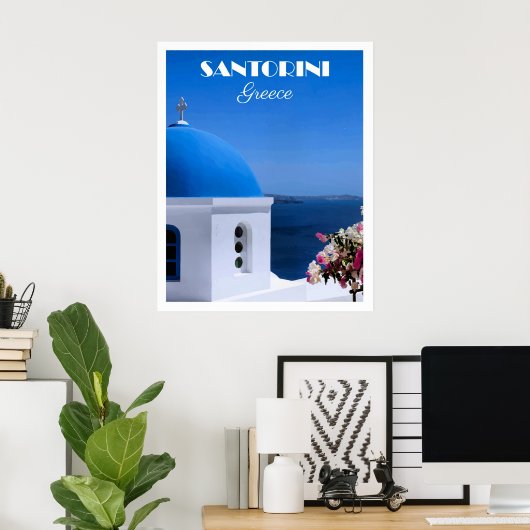 Santorini, Greece travel poster,  ポスター (ホームオフィス)