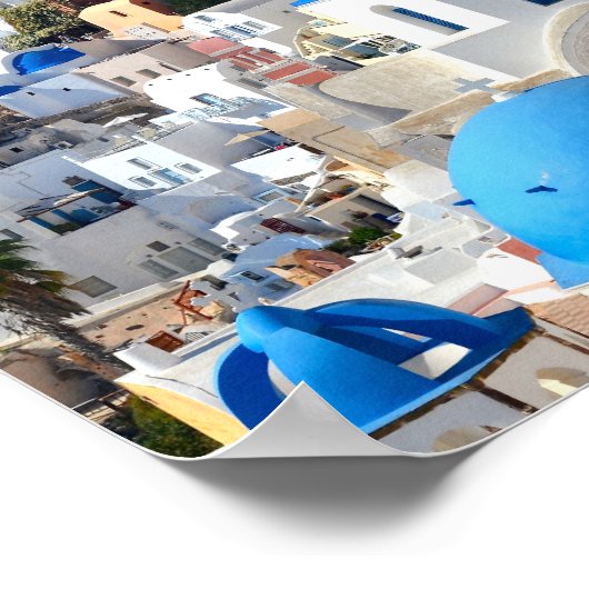 Santorini, Greece - Travel Poster ポスター (角)