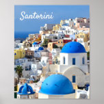 Santorini, Greece - Travel Poster ポスター<br><div class="desc">Santorini,  Greece - Travel Poster</div>