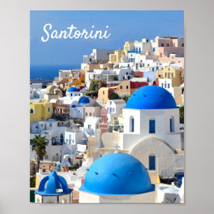 Santorini, Greece - Travel Poster ポスター