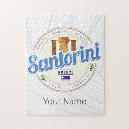Santorini Greece Vintage Aegean Cyclades Island ジグソーパズル (縦)