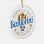 Santorini Greece Vintage Aegean Cyclades Island セラミックオーナメント (右)