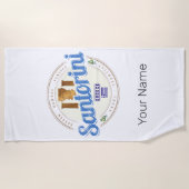 Santorini Greece Vintage Aegean Cyclades Island ビーチタオル (正面)