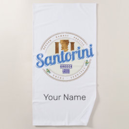 Santorini Greece Vintage Aegean Cyclades Island ビーチタオル