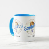 Santorini Greece Vintage Aegean Cyclades Island マグカップ (正面左)