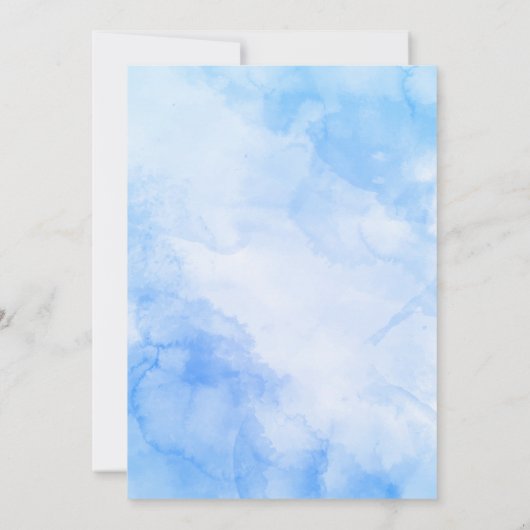 Santorini Greece Watercolor Destination Wedding 招待状 (裏面)