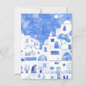 Santorini Greece Watercolor Personalized ノートカード (正面)