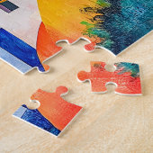 Santorini Hillside in Abstract Hues ジグソーパズル (側面)