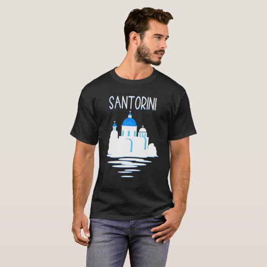 Santorini Island Greece  Ellada Vertical Greek Isl Tシャツ (正面フル)