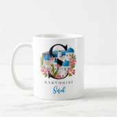 Santorini Monogram Letter S Personalized Gift コーヒーマグカップ (左)