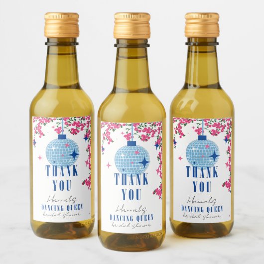 Santorini Musical Bougainvillea bridal shower ワインラベル (ボトル)