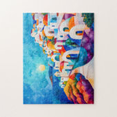 Santorini Pathway to the Sea ジグソーパズル (縦)