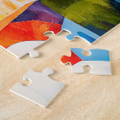 Santorini Sunset in Bold Colors ジグソーパズル (側面)